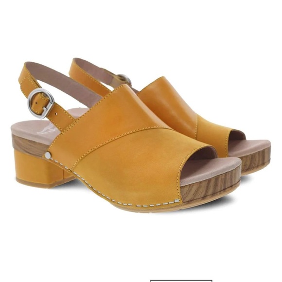 Dansko Madalyn Leather Heel Slingbacks Mango (yellow) Size EU 41 (US 10.5 - 11) - Picture 1 of 14
